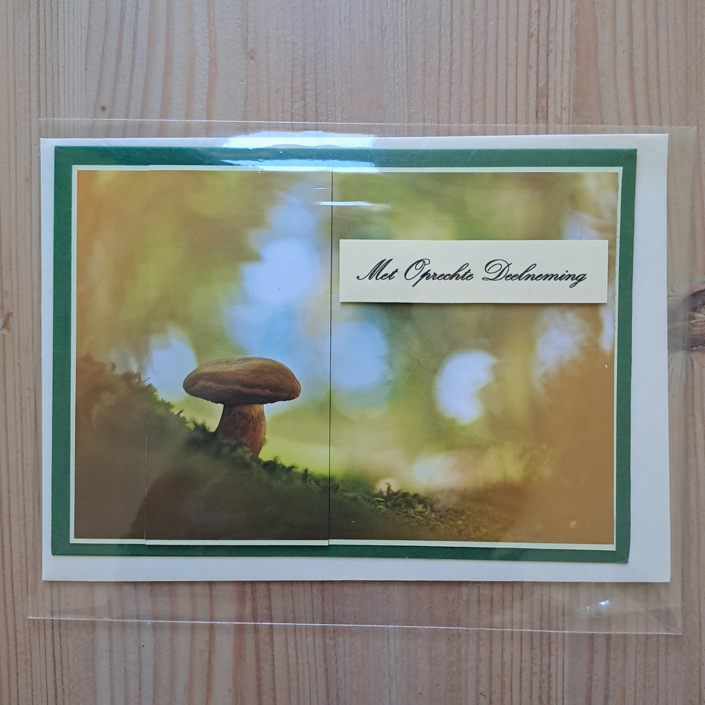 Wenskaart met oprechte deelneming paddestoel