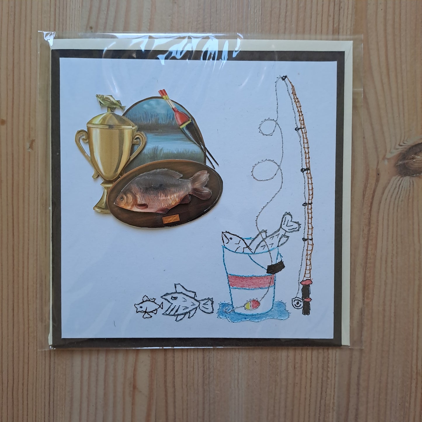 Wenskaart man vissen