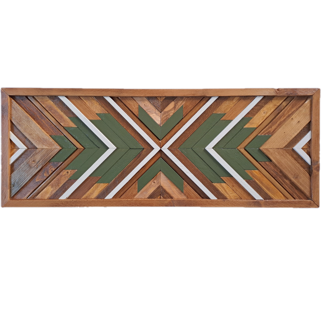 Wanddecoratie hout Forest met groen