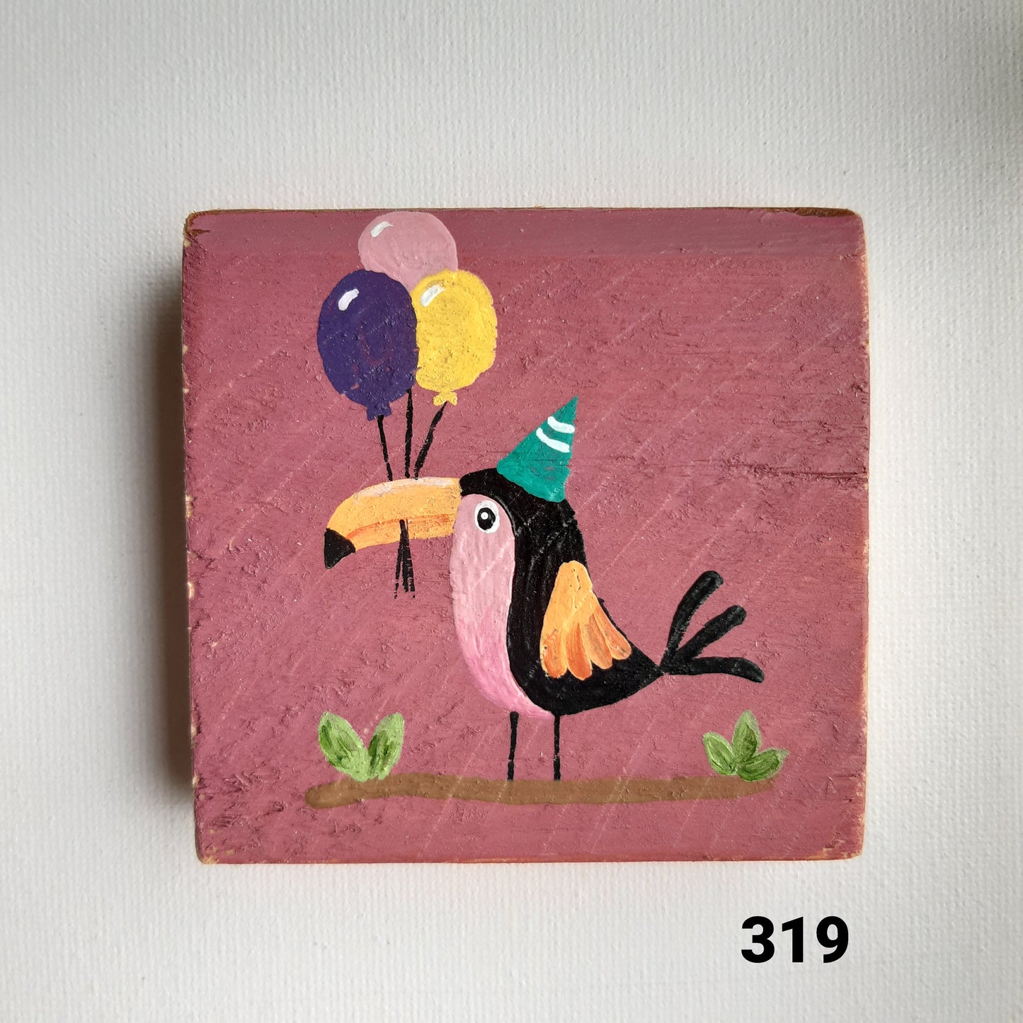 Vogel schilderijtje toekan ballonnen
