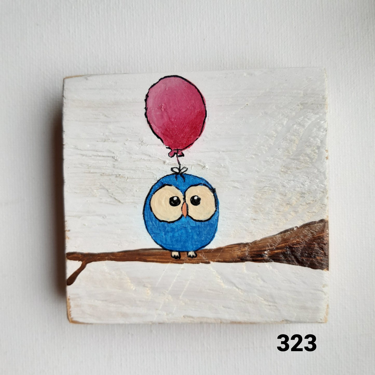 Vogel schilderijtje kuiken ballon