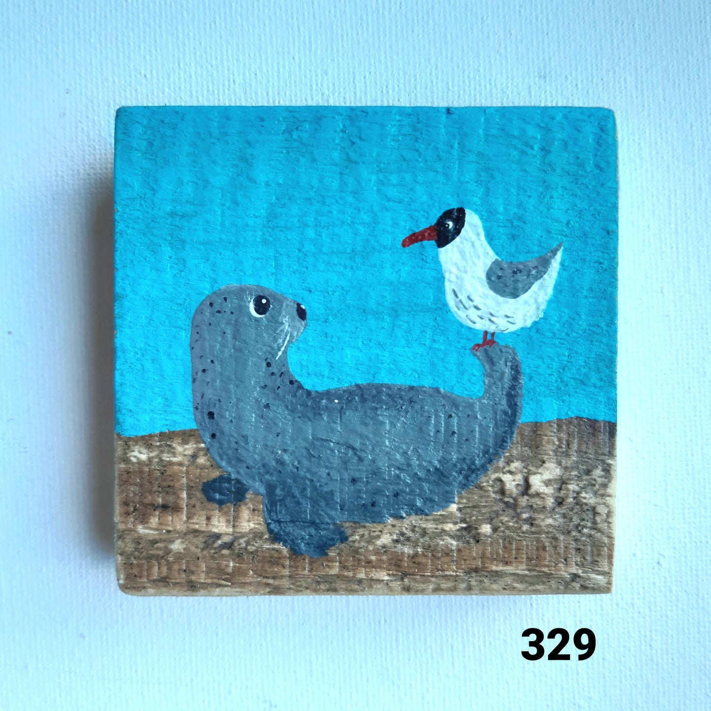 Vogel schilderijtje zeehond