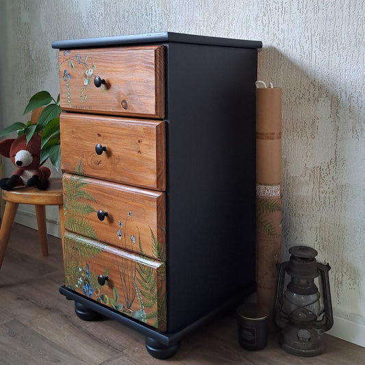 Botanisch ladekastje zwart