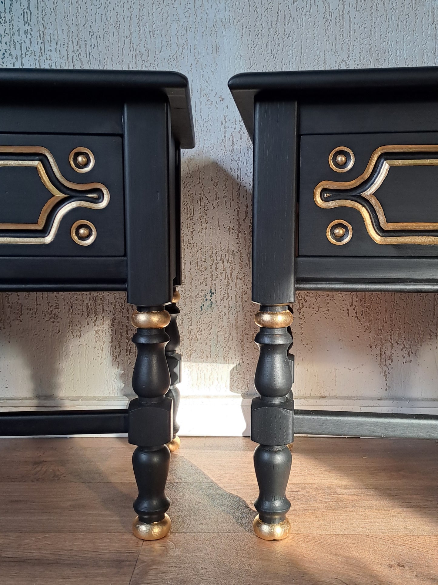 Set nachtkastjes zwart goud