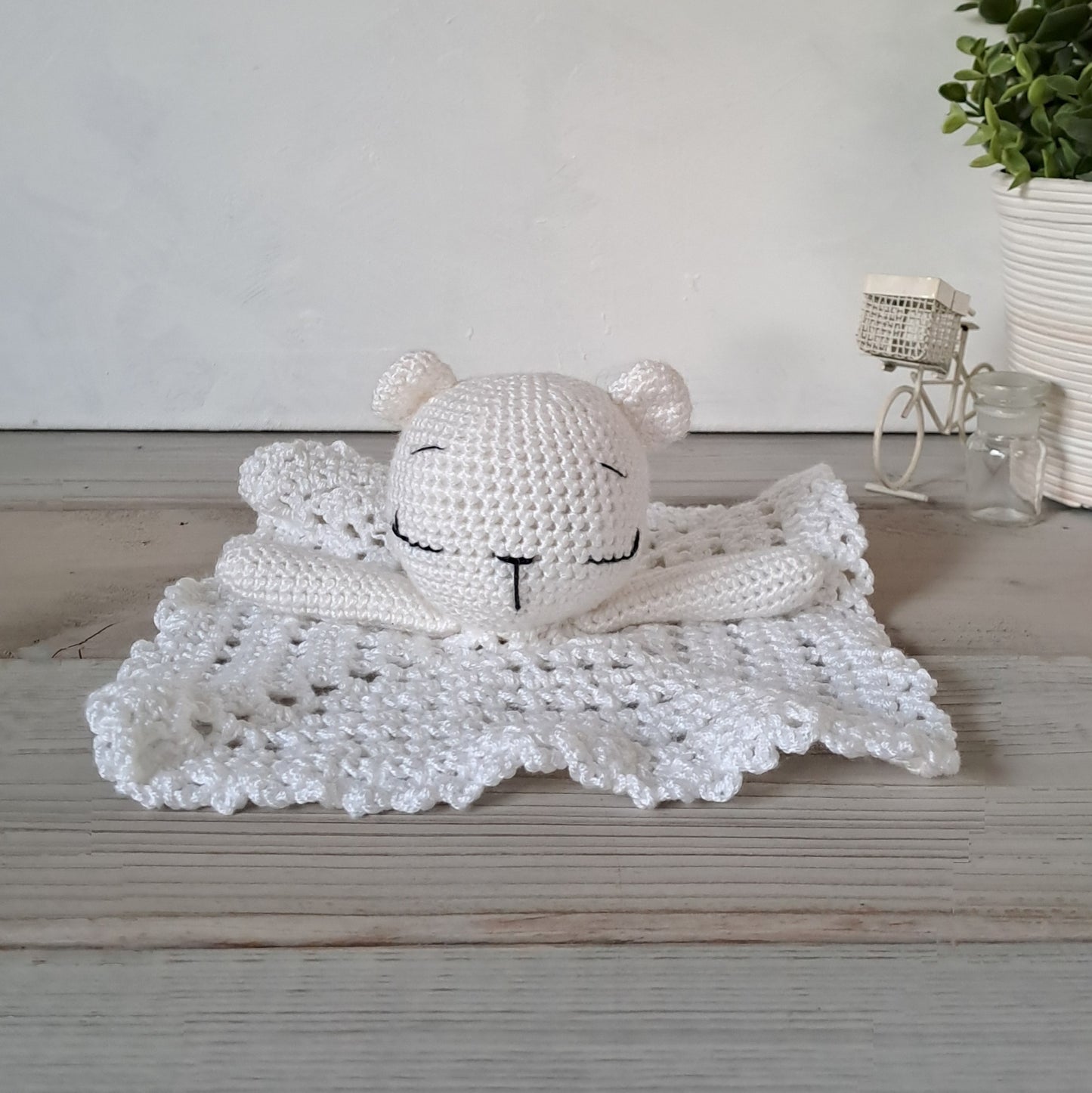 Knuffeldoekjes beer met rammelaar