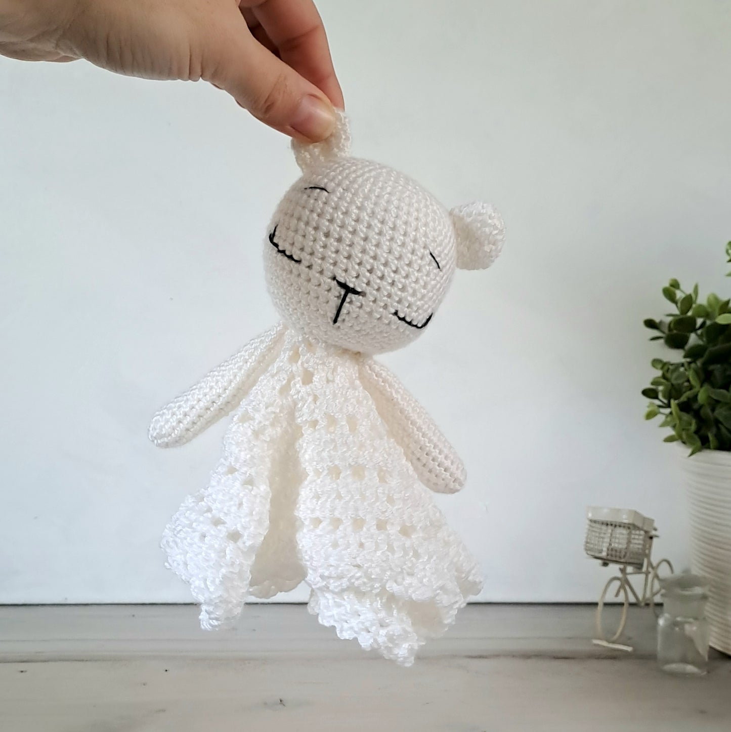 Knuffeldoekjes beer met rammelaar