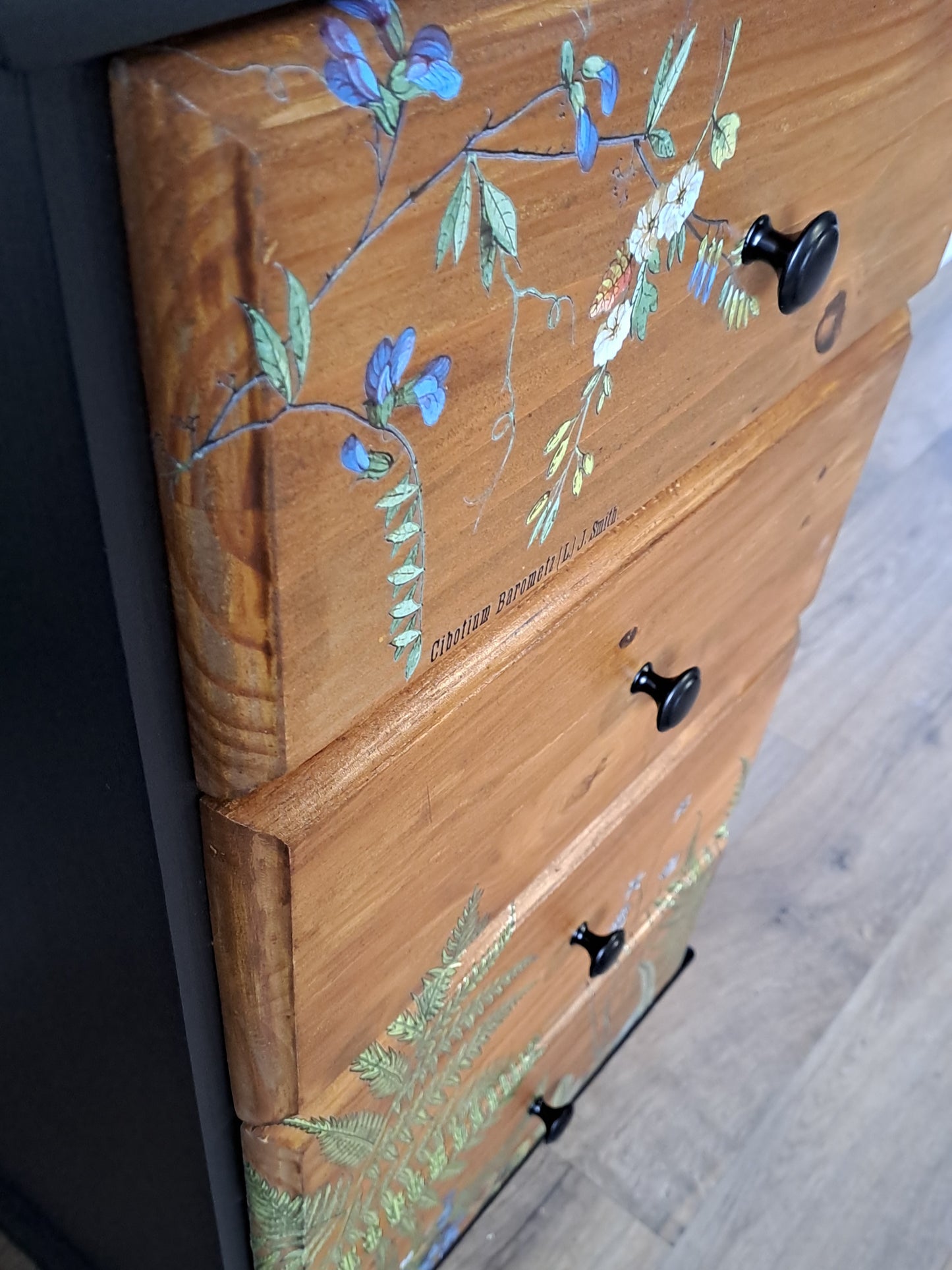 Botanisch ladekastje zwart