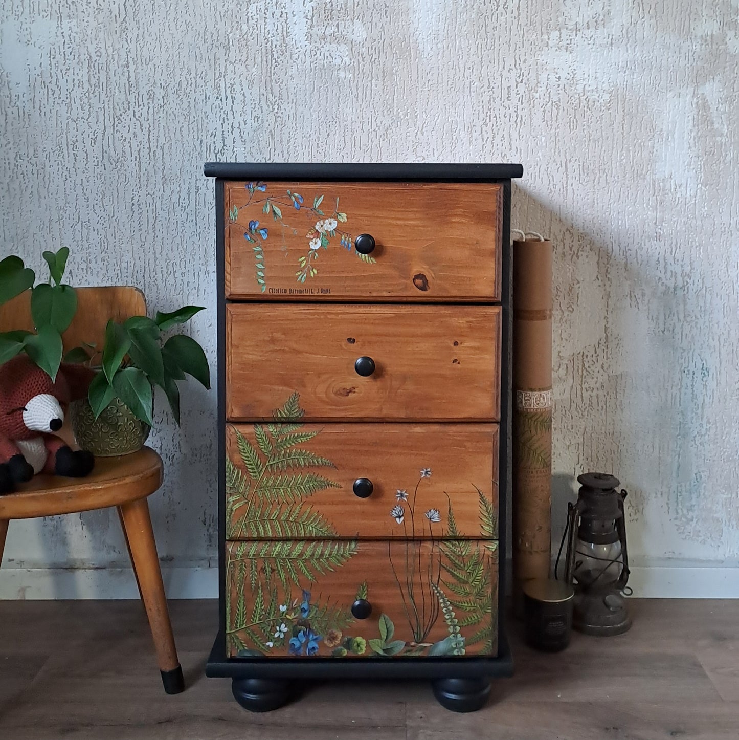 Botanisch ladekastje zwart