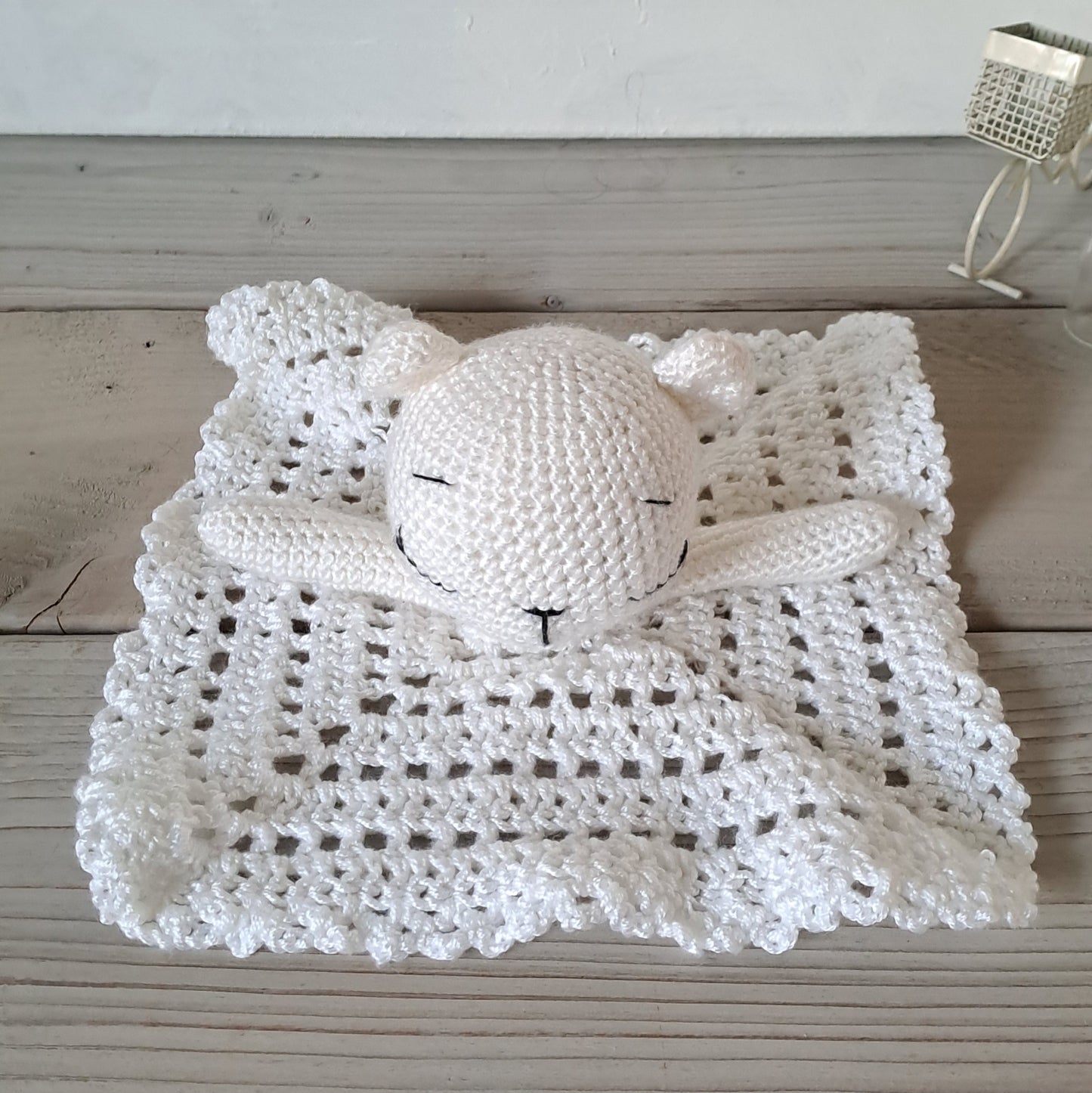 Knuffeldoekjes beer met rammelaar