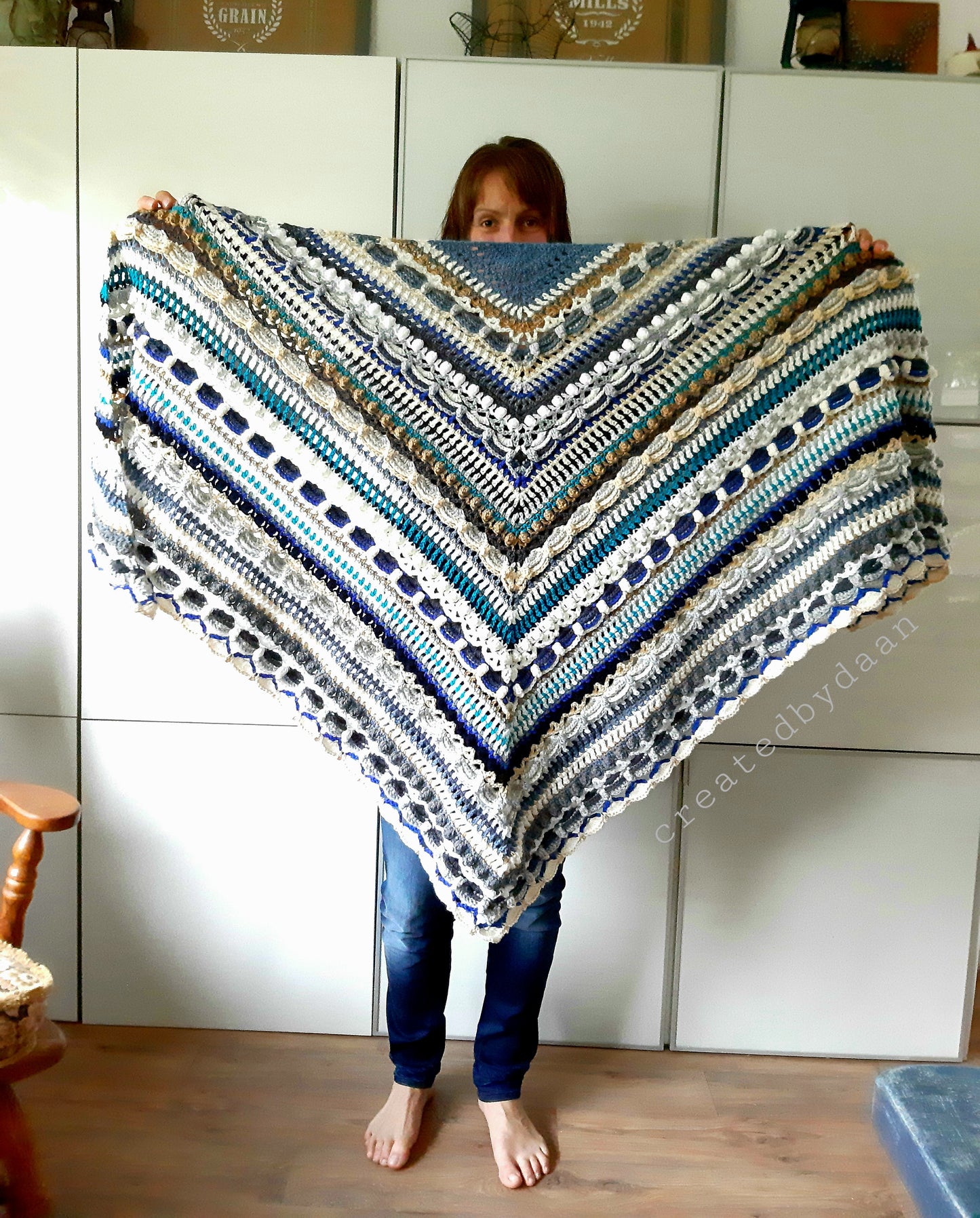 Omslagdoek kleurrijk - multi & blauw